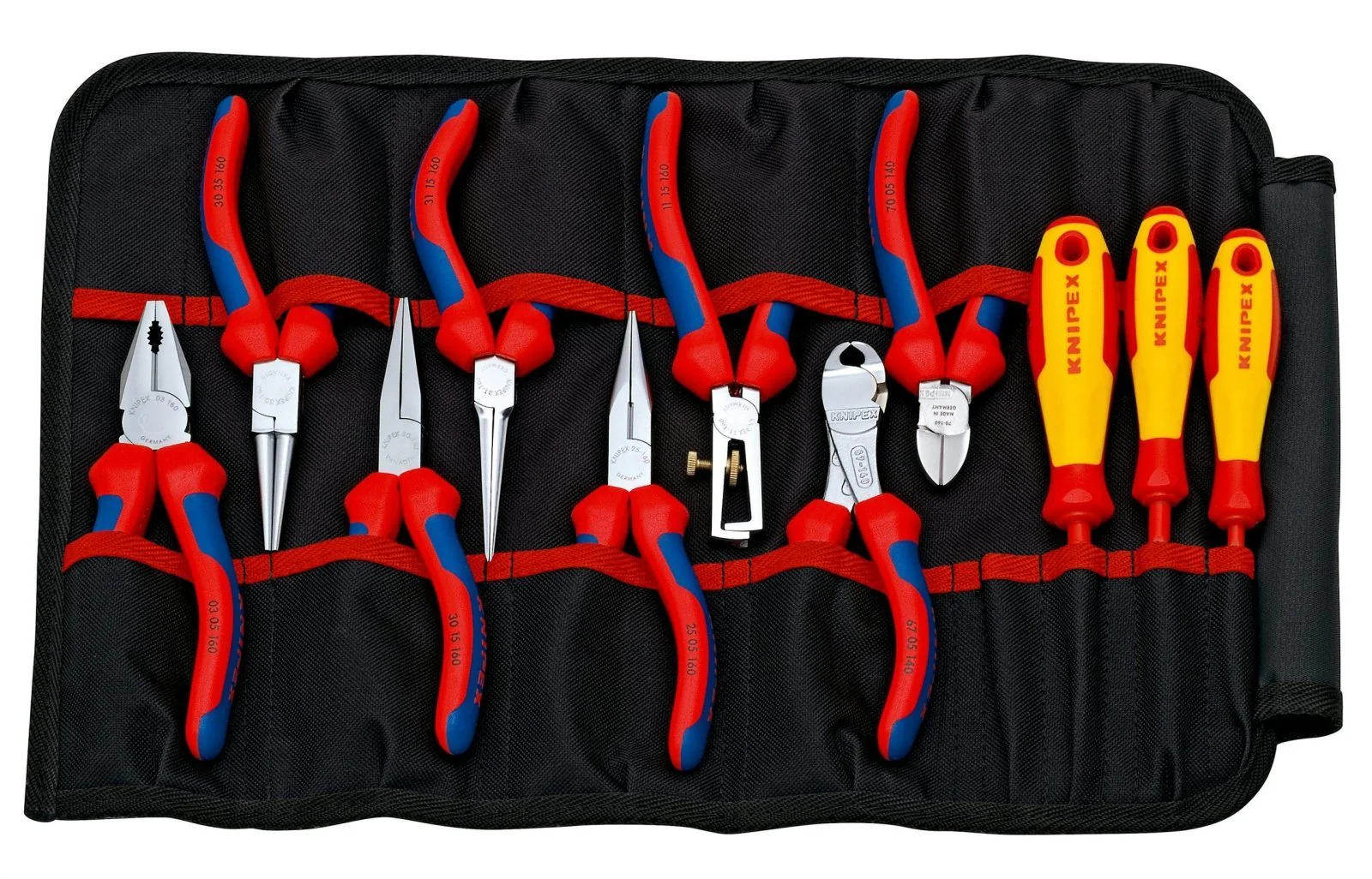 KNIPEX 11 Piece Telecom Tool Kit In Tool Roll - 00 19 41