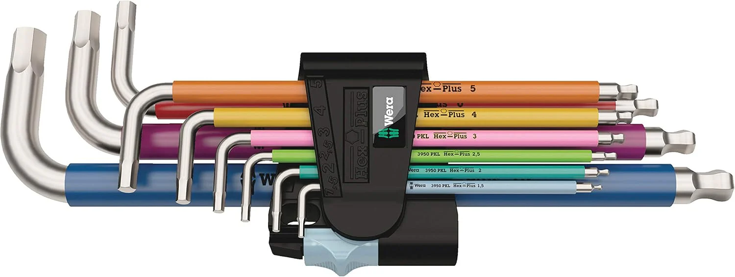 Wera Tools 05022669001 3950Spkl/9Sm Hex Key Set 1.5-10Mm Multicolour Stainless 9Pc