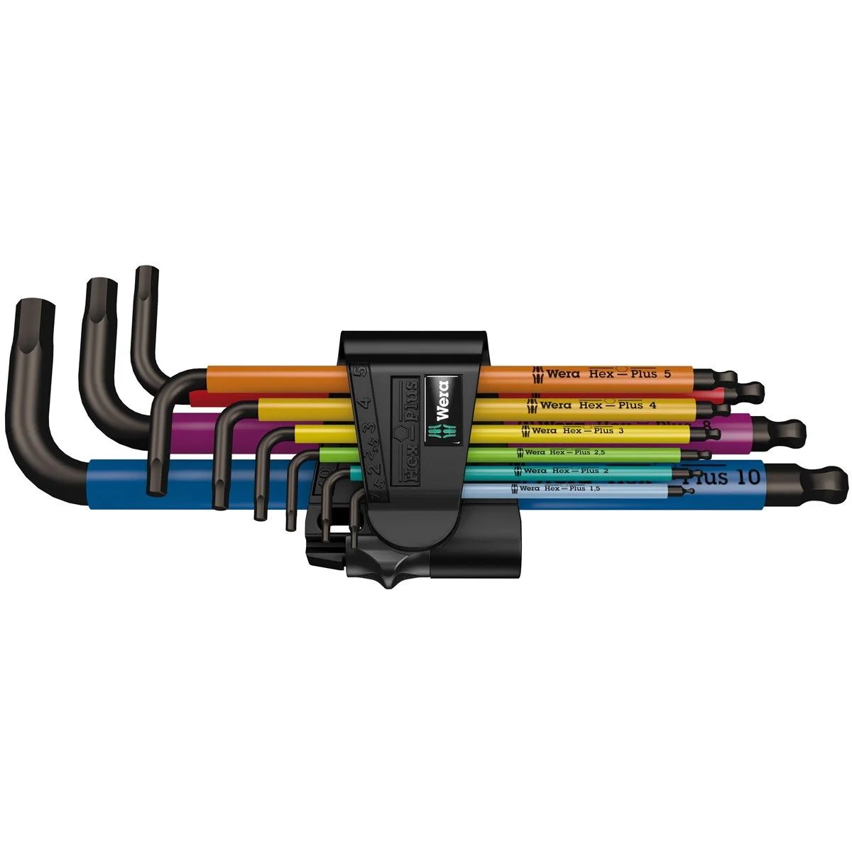 Wera Tools 05133164001 950/9 Hex-Plus Multicolour 2 L-Key Set Metric Blacklaser 9Pc