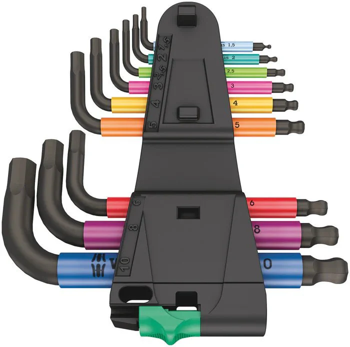 Wera Tools 05022640001 950/9 Hex-Plus Multicolour Imperial 2 Blacklaser 9Pc