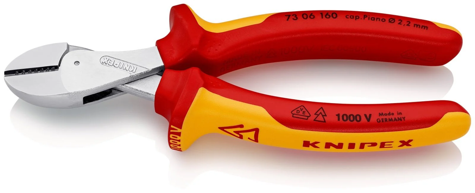 KNIPEX X-Cut® Compact Diagonal Cutter 1000V-insulated 160mm - 73 06 160