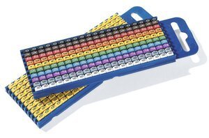 HellermannTyton WIC2 Snap On Clip On Cable Marker, Pre-printed "0, 1, 2, 3, 4, 5, 6, 7, 8, 9", 2.8 → 3.8mm Cable