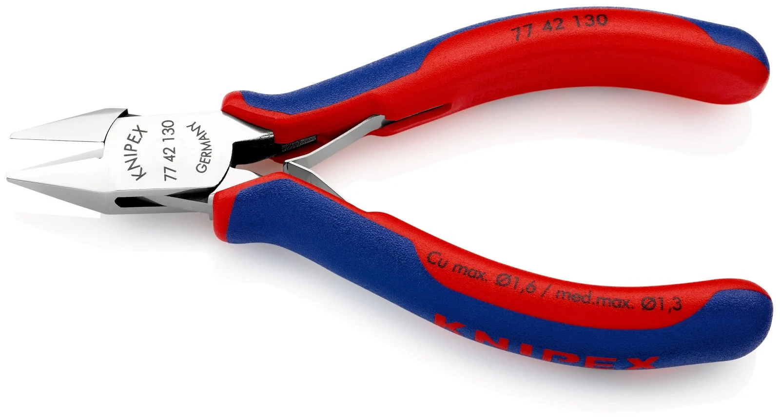 KNIPEX 77 42 130 Electronics Diagonal Cutters with multi-component grips 130 mm