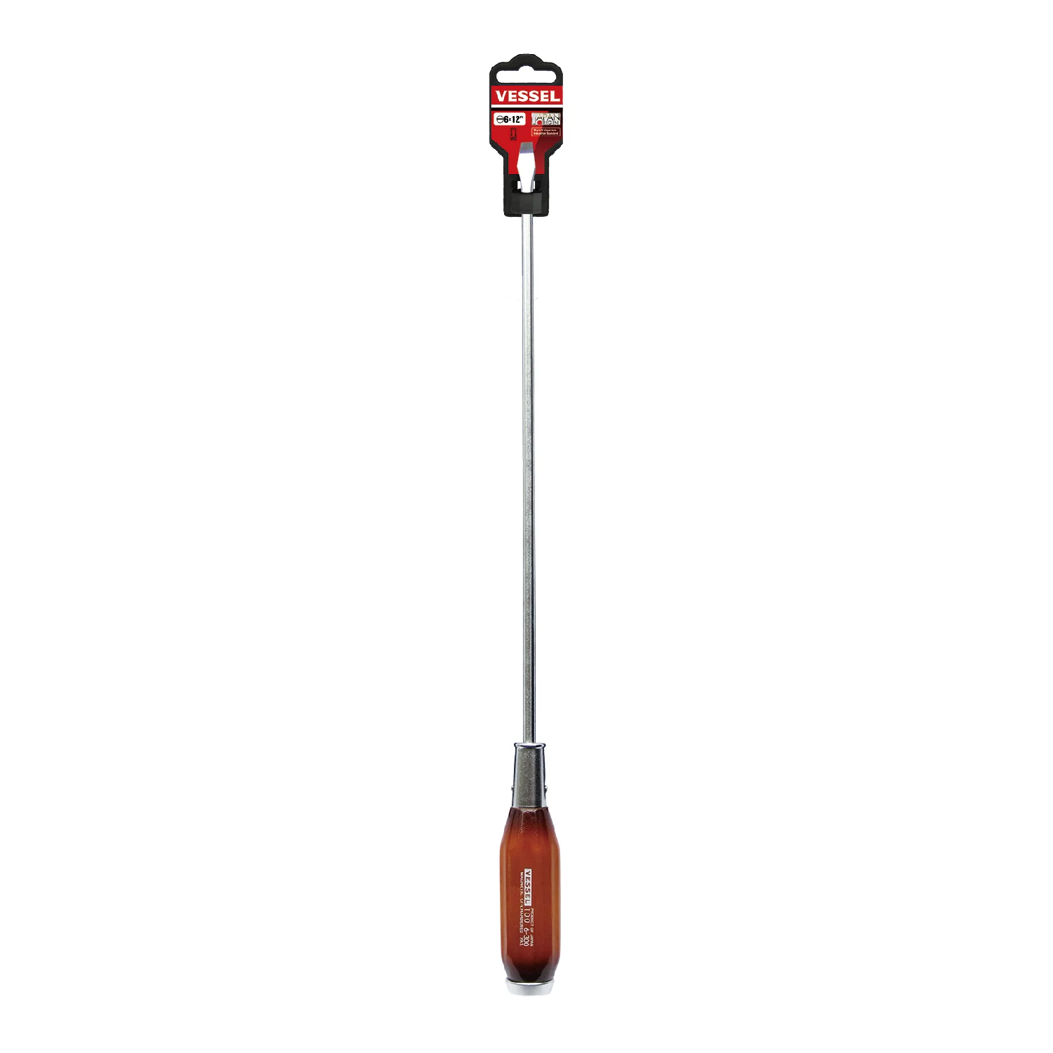 Vessel Real Wood Handle Tang-Thru Screwdriver No.100 - 6x300