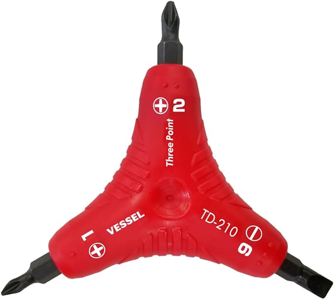 Vessel Three Point Screwdriver TD-210 (Ph No.1/Ph No.2/Slotted 6)