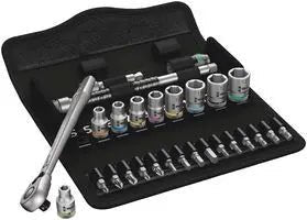 Wera Tools 05004018001 8100 SA 8 Zyklop Metal Ratchet Set with switch lever, 1/4" drive, metric, 28 pieces