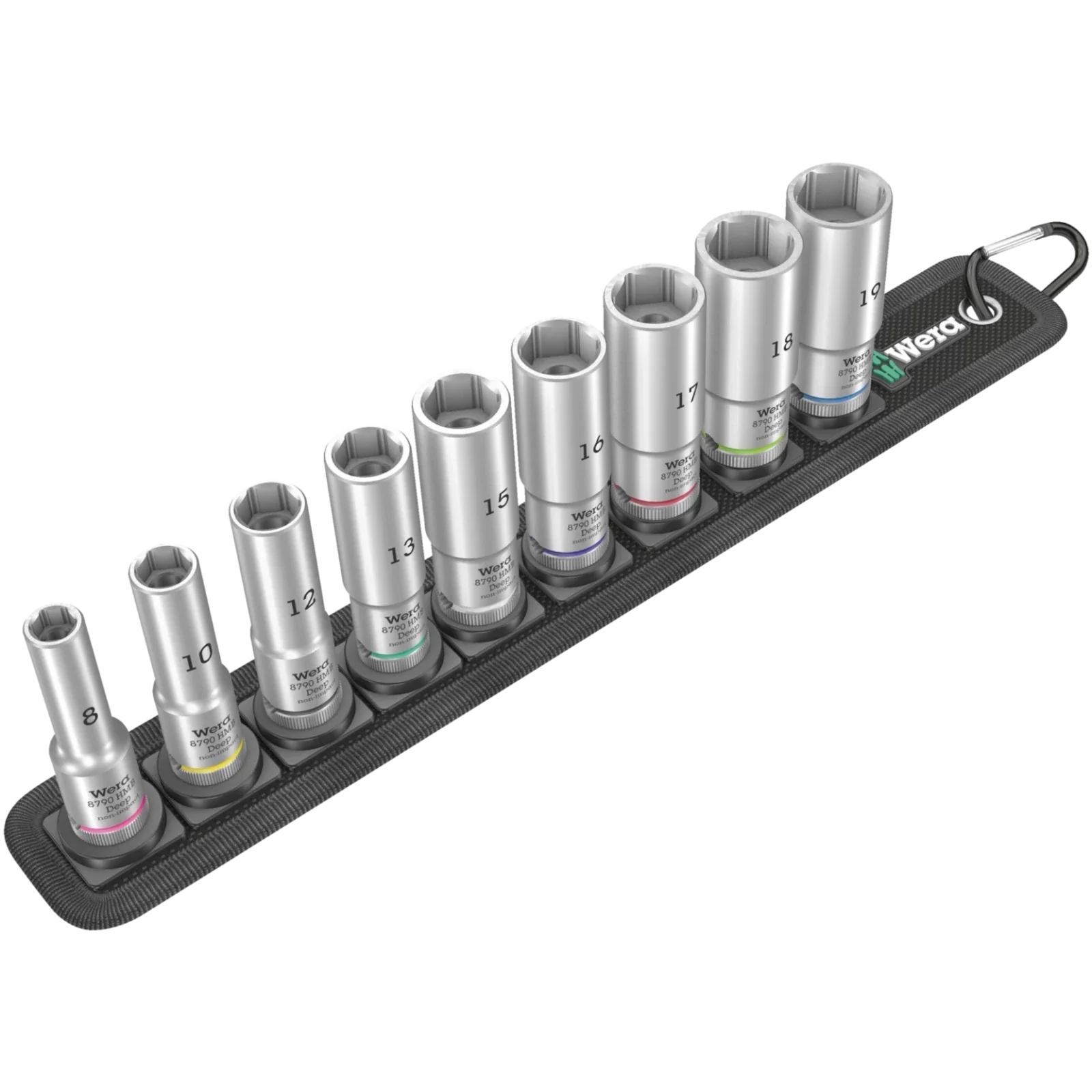 Wera Belt B Deep 1 Socket Set, 3/8" Drive, 9Pc