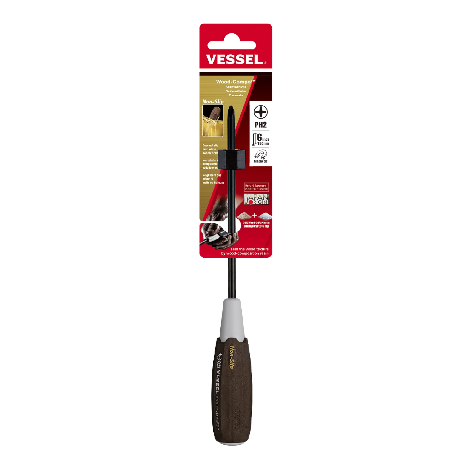 Vessel Wood-Compo Screwdriver No.300 + 2x150